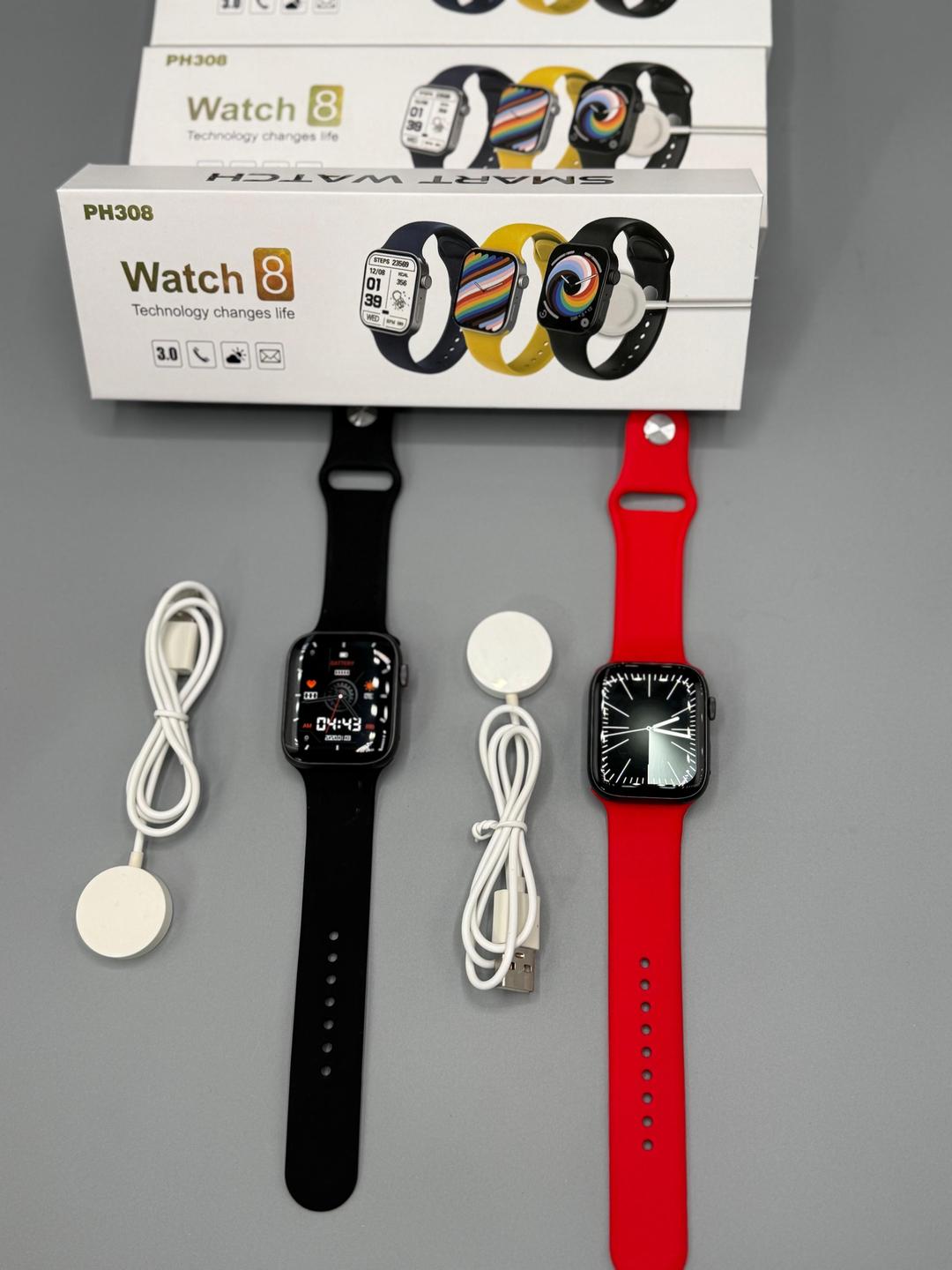 PH308 Smartwatch series 8 with Sports Mode, Heart Rate Monitor, Call & Message Notifications – Fitness Tracker Watch for Daily Activity (Random Color) (With Box)