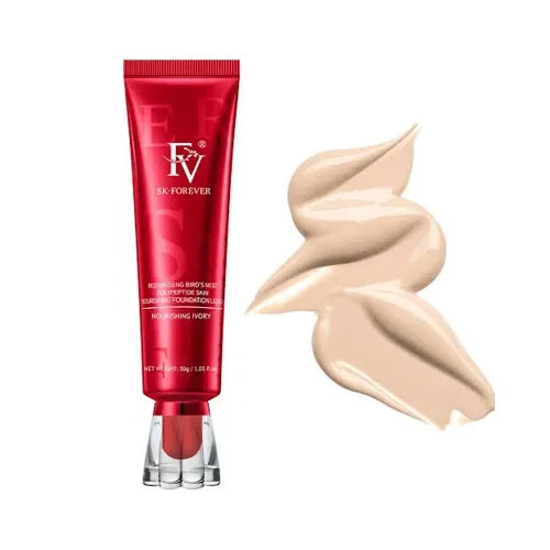 FV SK-FOREVER Liquid Foundation – Lightweight Oil-Control Formula with Peptides & Bird’s Nest Extract – Nourishing Ivory Shade Base Makeup (30g Tube)